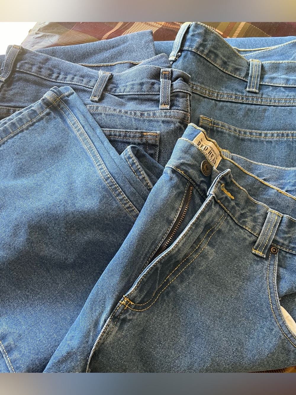 2pr Red Head medium wash jeans, one unknown brand medium wash jeans 38 x 30